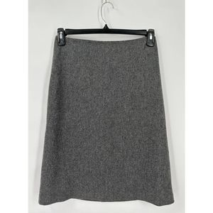 Gap Stretch Gray‎ Wool A Line Midi Skirt Size 1